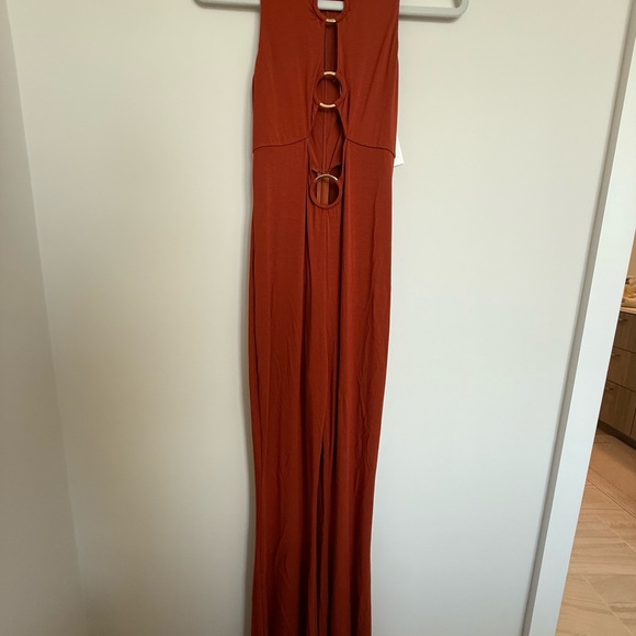 NWT Revolve Rumer Rust Flare Jumpsuit - Picture 6 of 6